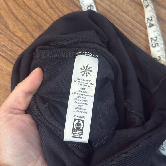 Athleta black gleam chaturanga faux leather front leggings xs - Picture 8 of 11